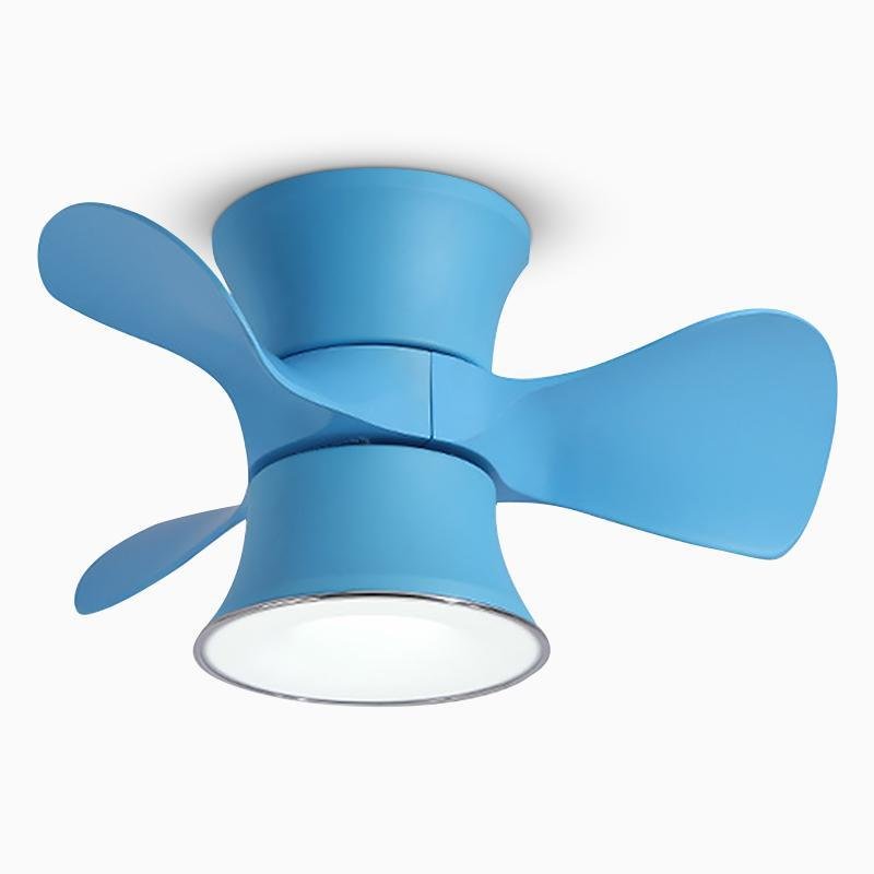 3-Curved Blade Small Ceiling Fan with LED Light