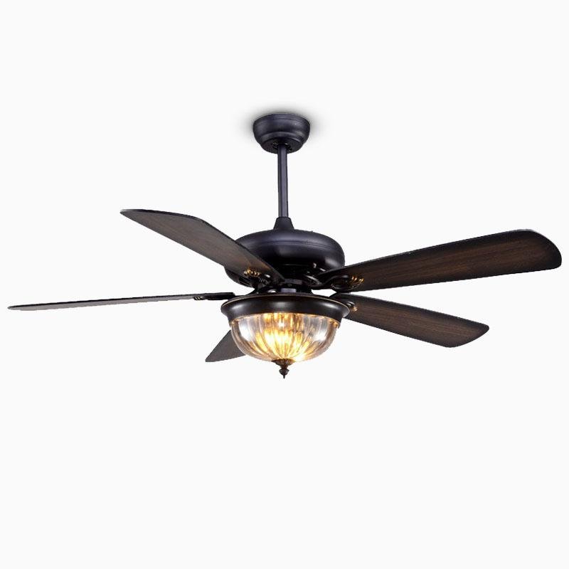 5-blade Farmhouse Style Ceiling Fan with Lights and Remote for Bedroom