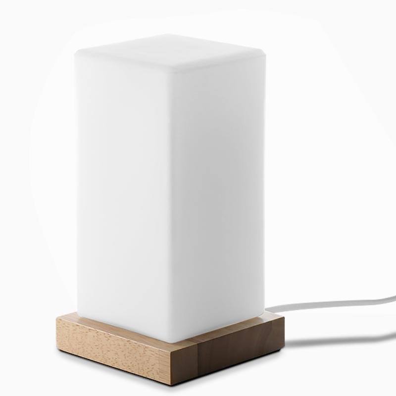 Cube Wooden Battery Operated LED Accent Kids Lamp