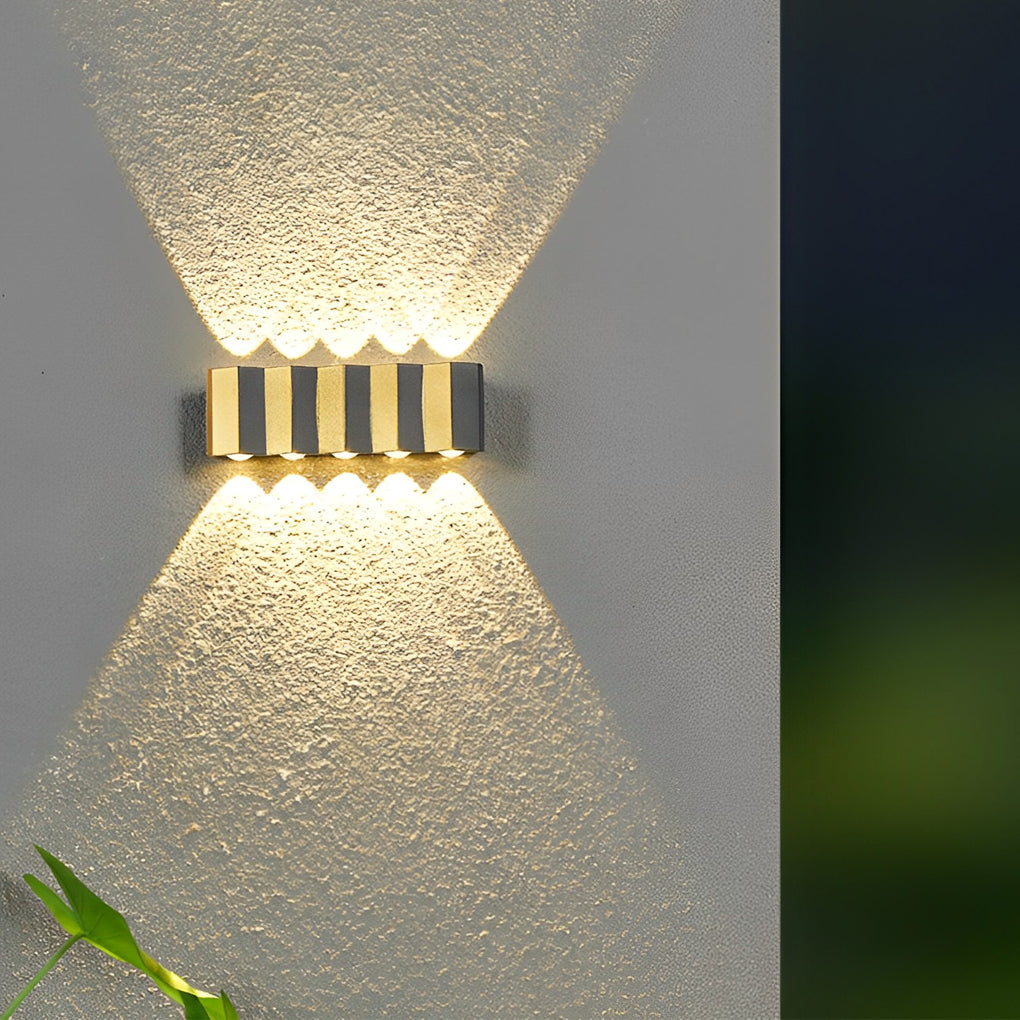 Black & Gold Aluminum LED Outdoor Up Down Wall Light