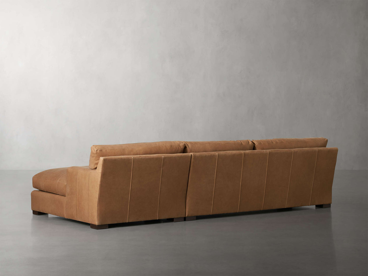 Dune Leather Two Piece Chaise Sectional