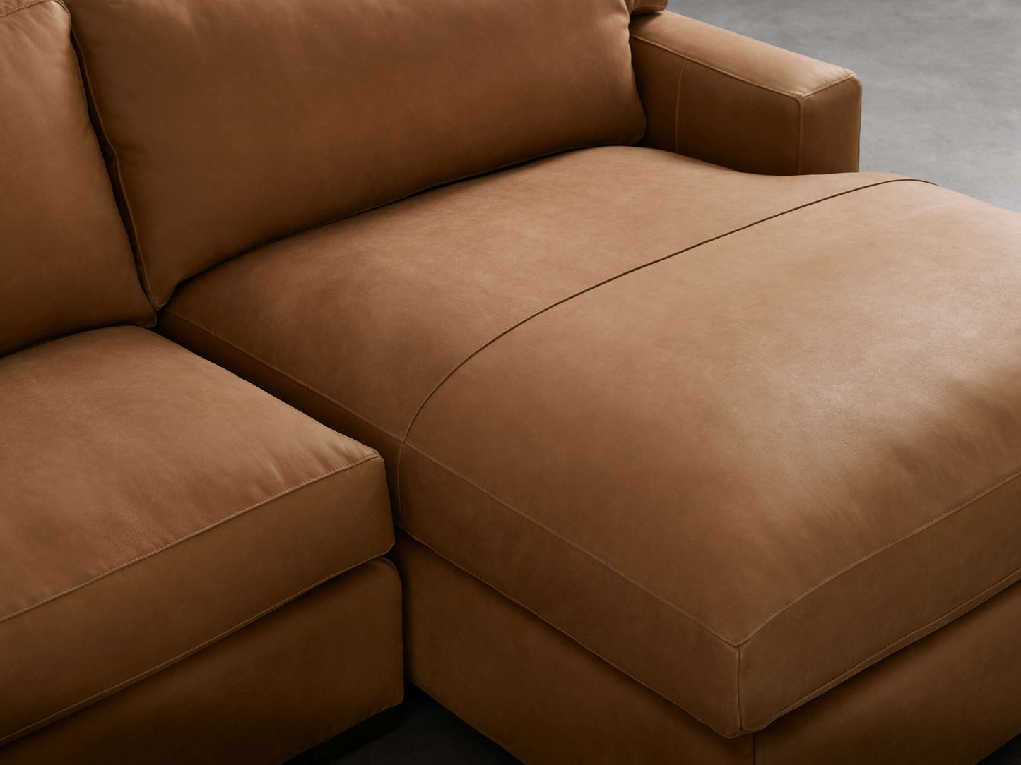 Dune Leather Two Piece Chaise Sectional