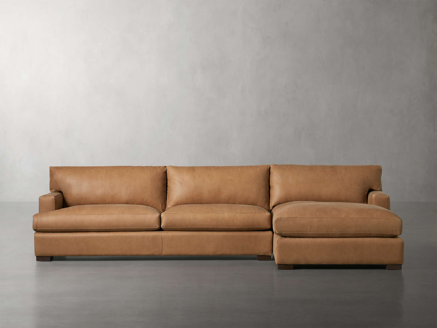 Dune Leather Two Piece Chaise Sectional