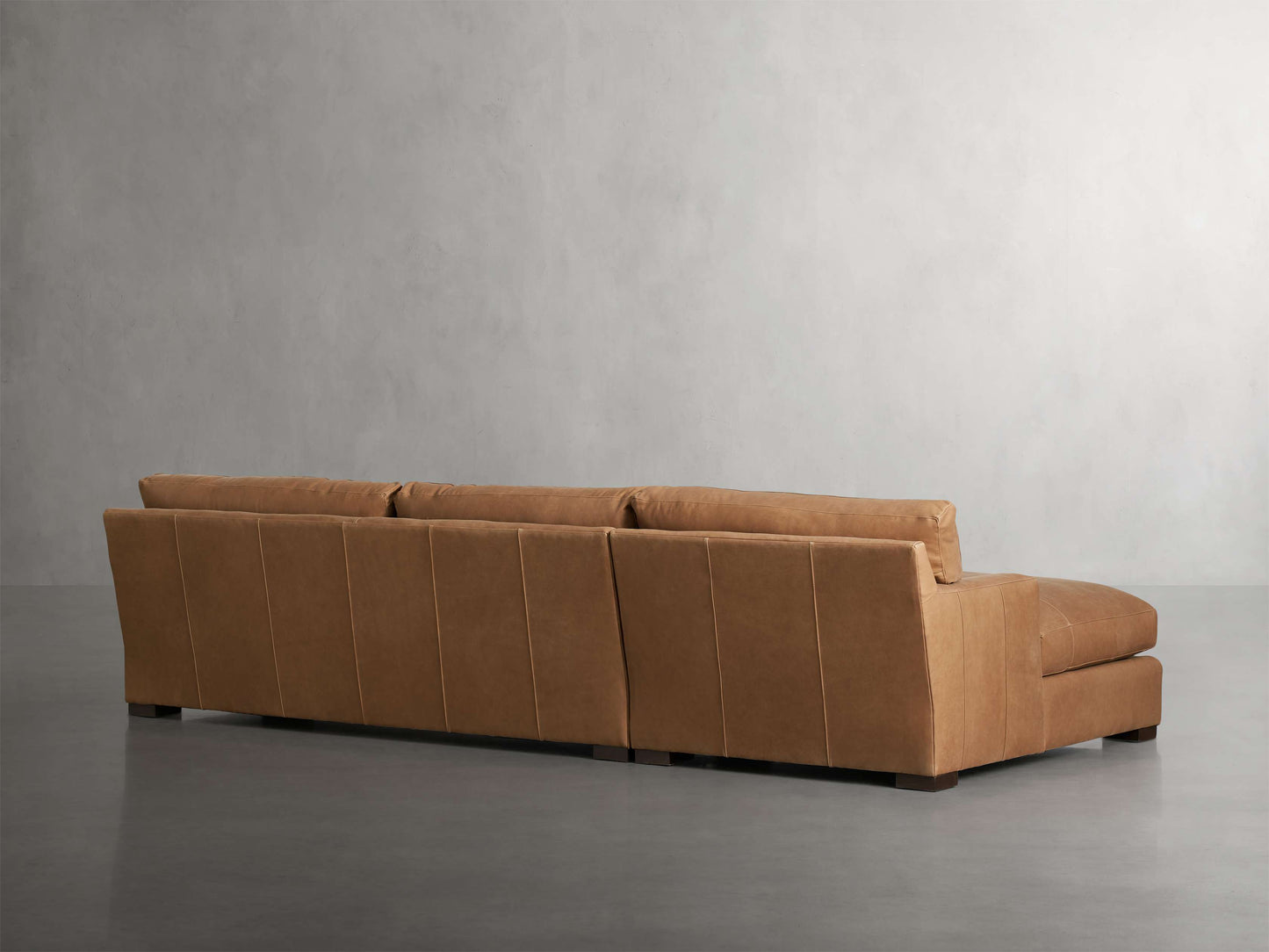 Dune Leather Two Piece Chaise Sectional