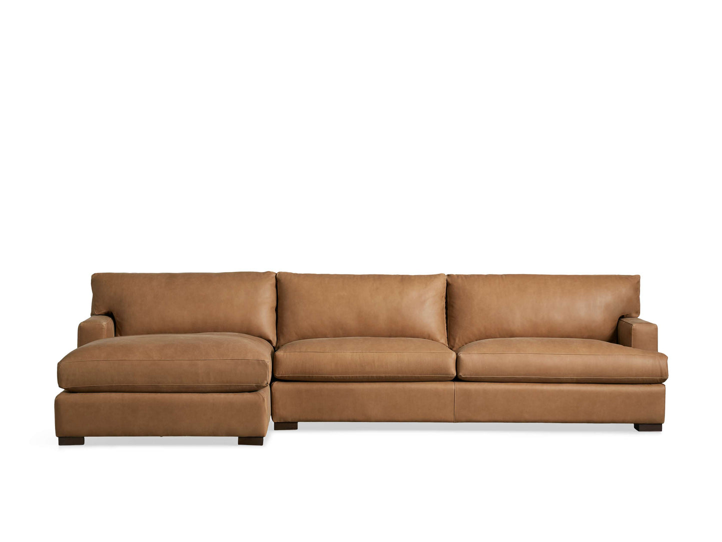 Dune Leather Two Piece Chaise Sectional