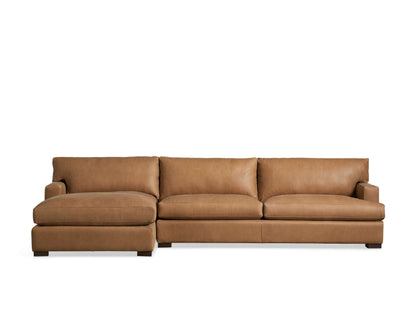 Dune Leather Two Piece Chaise Sectional