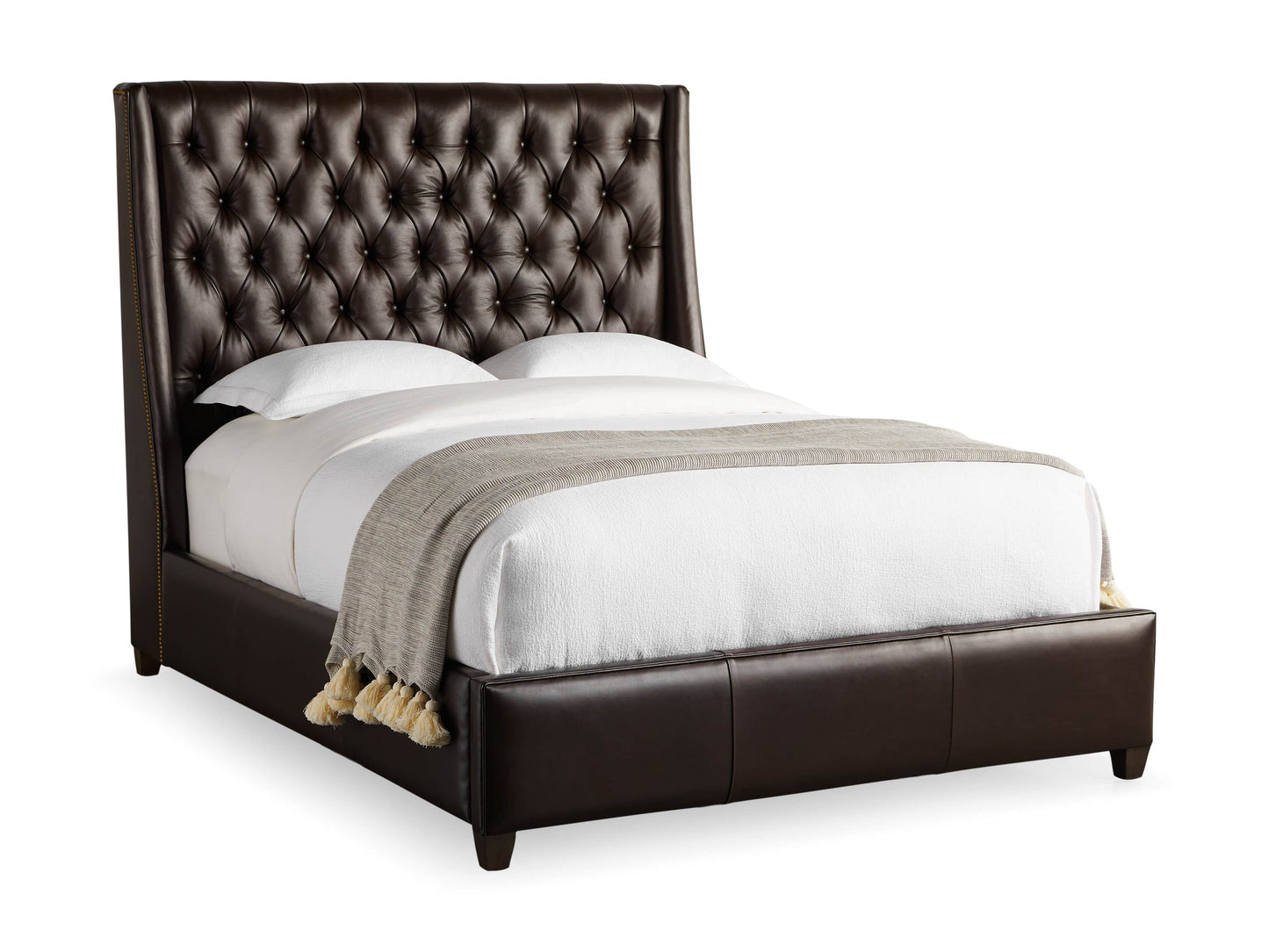 Devereaux Leather Tufted Bed