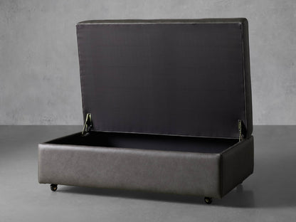 Filmore Leather Storage Ottoman