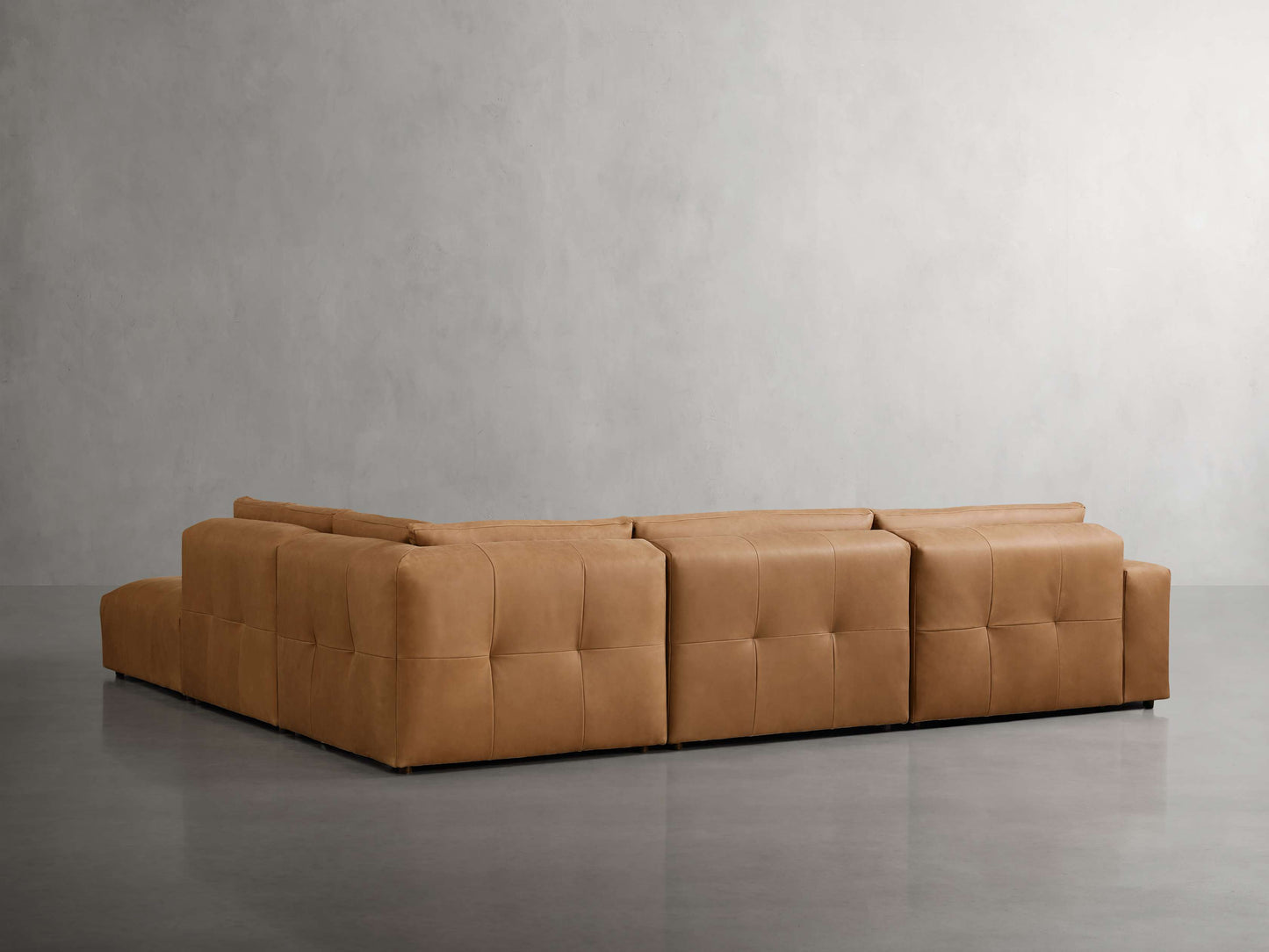 Keegan Leather Five-Piece Sectional