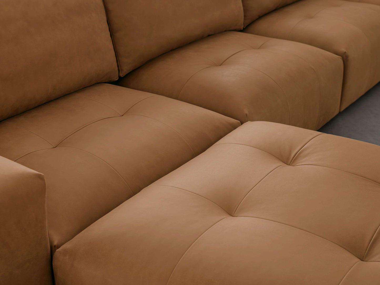 Keegan Leather Six-Piece Sectional