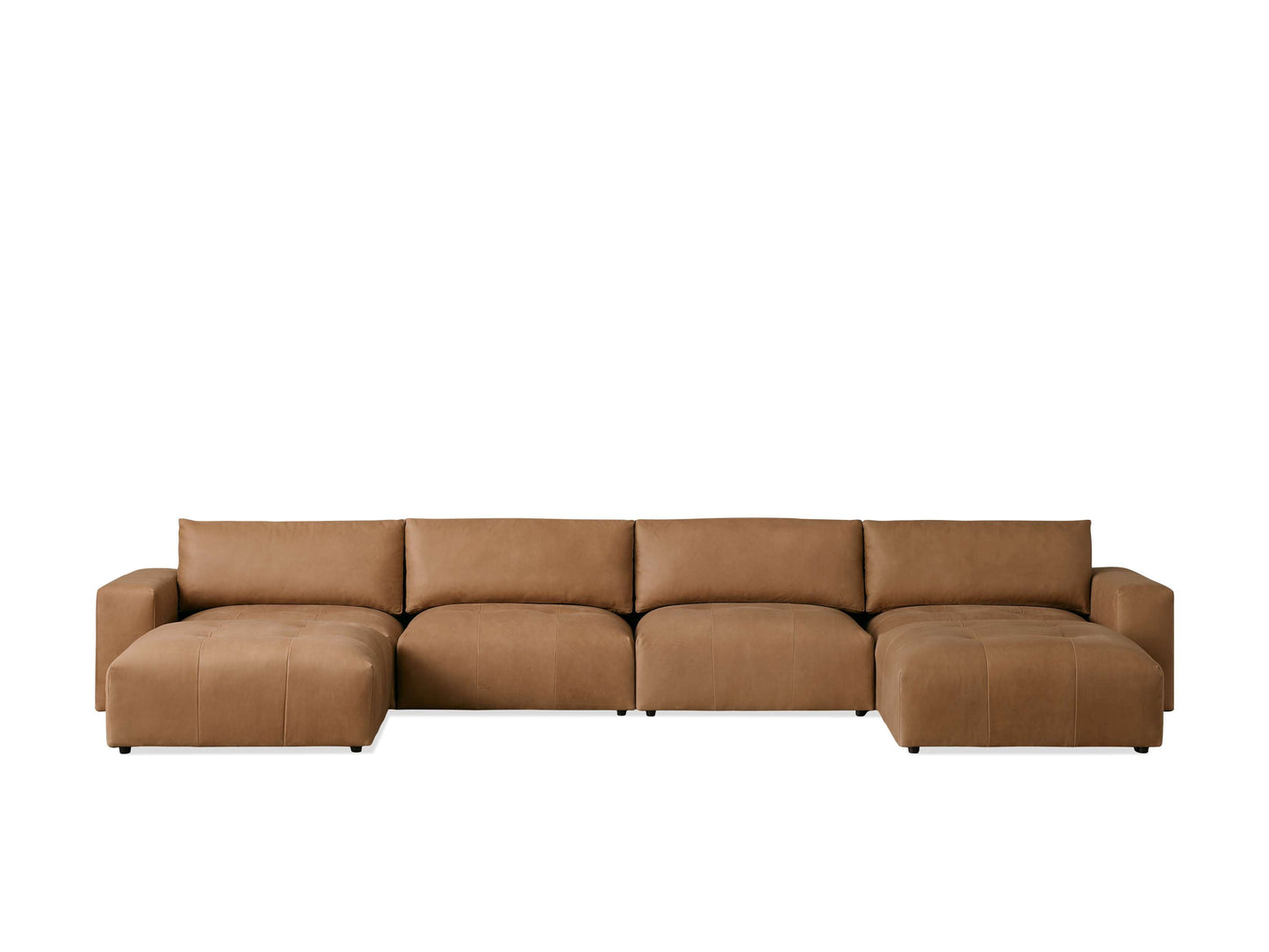 Keegan Leather Six-Piece Sectional