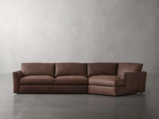 Vernon Leather Two-Piece Cuddle Chaise Sectional