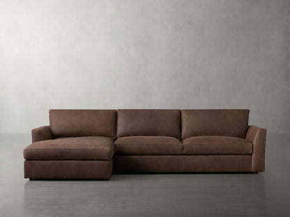 Vernon Leather Two-Piece Chaise Sectional