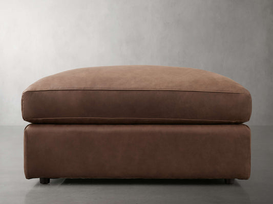 Vernon Leather Ottoman