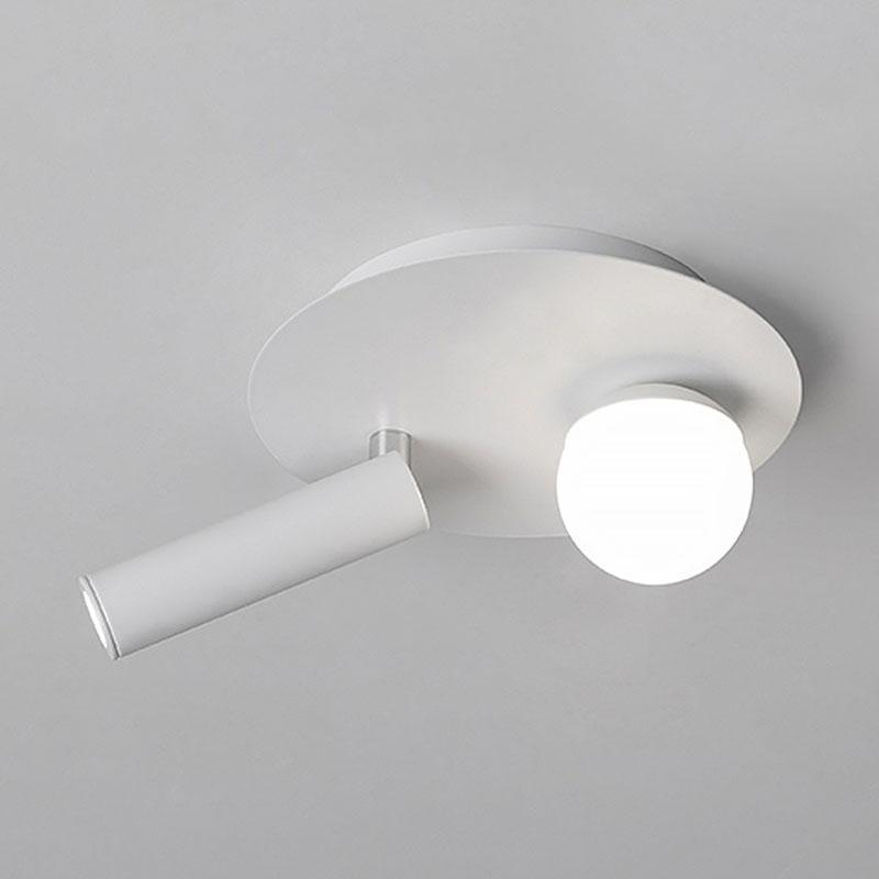 8'' Round Small Flush Mount Light with LED Bulb and Spotlight