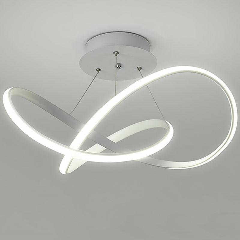 White Flush Mount Ceiling Light Cord Ribbon Adjustable Dimmable Light