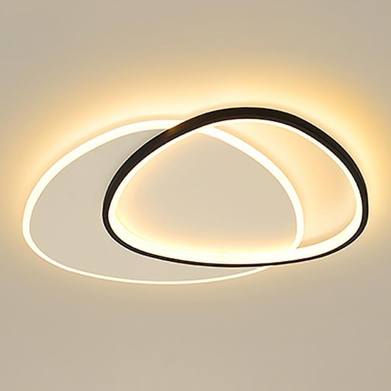 White Black Flush Mount Lights Unique Circle Iron Acrylic Lights