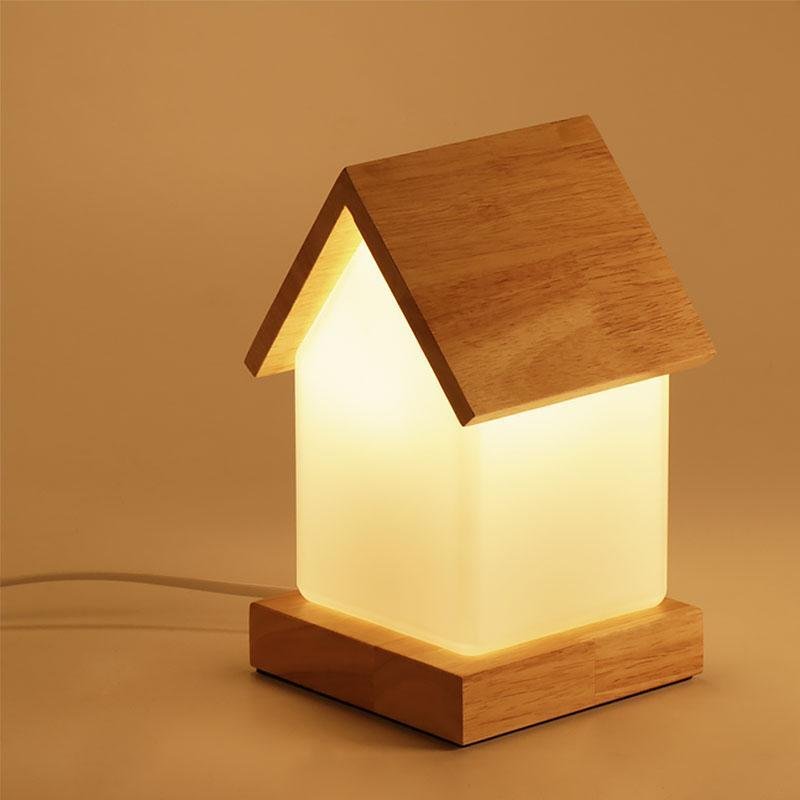 LED Wooden Small House Kids and Baby Lamp