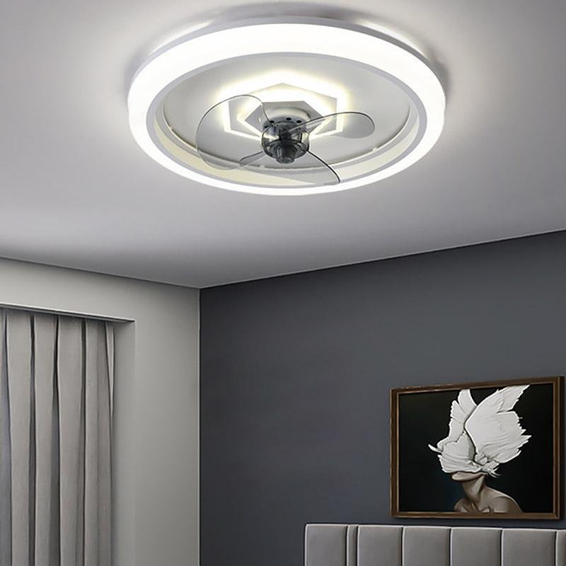 Round LED Modern Ceiling Fan Light with Remote Control Ceiling Fans Lamp