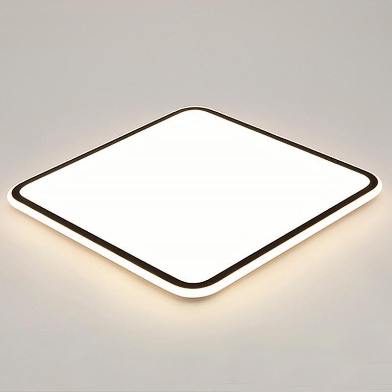 30'' Modern Square Black Frame LED Flush Mount Lights Dimmable Ceiling Lights