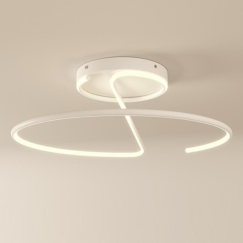 16 inch Sleek Wire-inspired Circular Modern LED Semi Flush Mount Ceiling Light