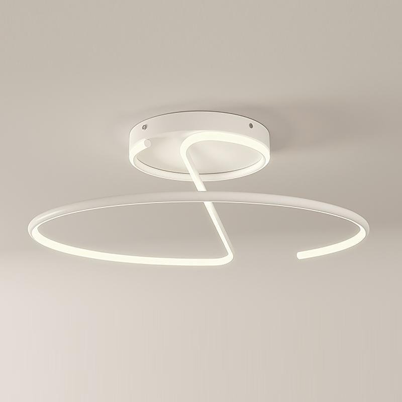 16 inch Sleek Wire-inspired Circular Modern LED Semi Flush Mount Ceiling Light