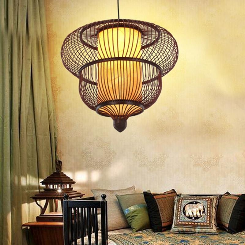 2-Tiers Bubble Dark Brown Moroccan Pendant Light with a Large Central Light