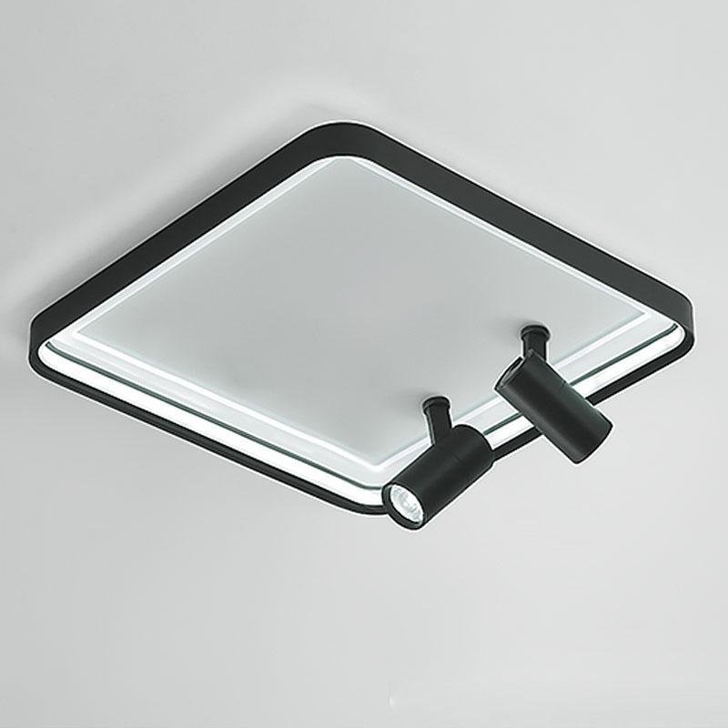 16'' Square Dimmable Flush Mount LED Lights with 2 Adjustable Spotlights Track Lights