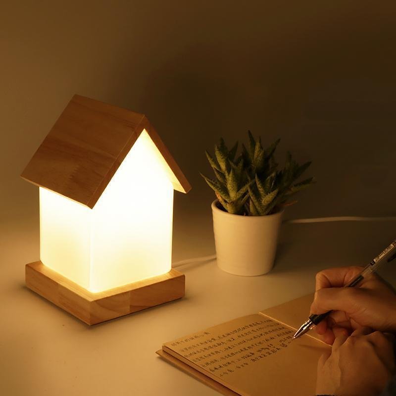 LED Wooden Small House Kids and Baby Lamp