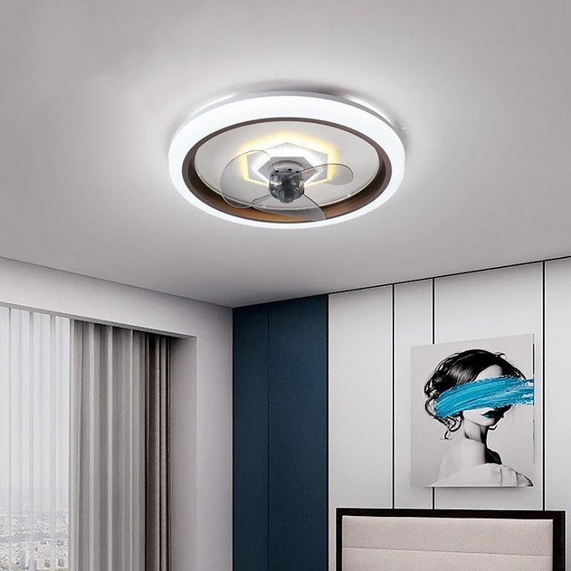 Round LED Modern Ceiling Fan Light with Remote Control Ceiling Fans Lamp