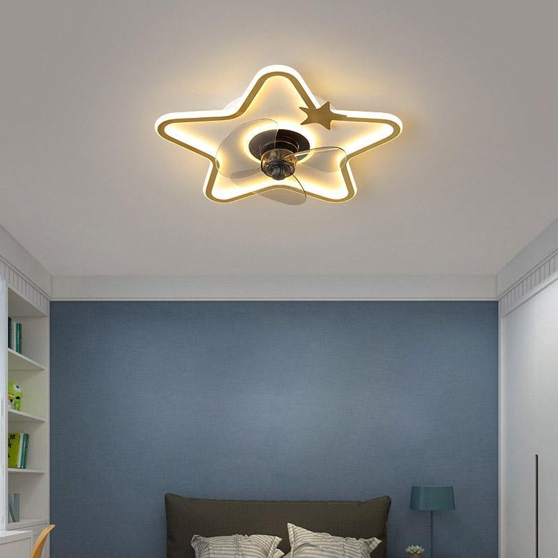 LED Star Shaped Flush Mount Kids Ceiling Fans with Lights and Remote