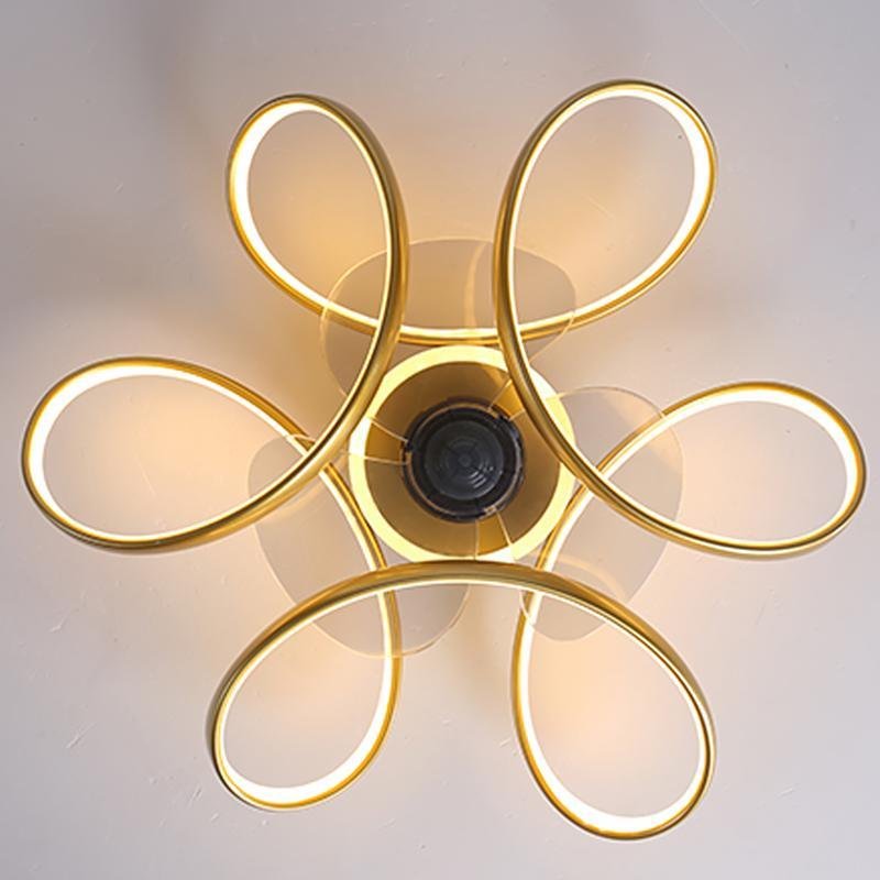 18" Flower Shaped Modern Ceiling Fans Light with Remote Chandelier with Fan