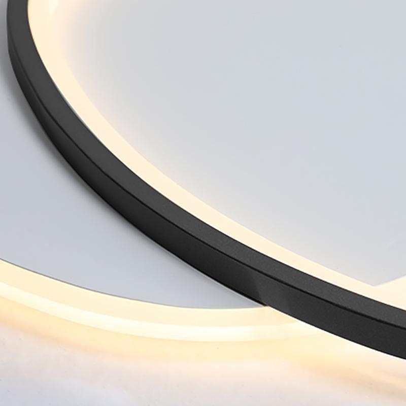 White Black Flush Mount Lights Unique Circle Iron Acrylic Lights