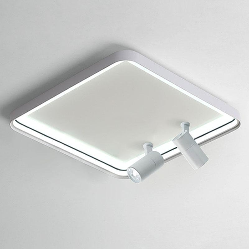 16'' Square Dimmable Flush Mount LED Lights with 2 Adjustable Spotlights Track Lights