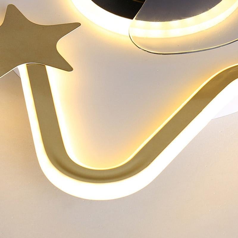 LED Star Shaped Flush Mount Kids Ceiling Fans with Lights and Remote