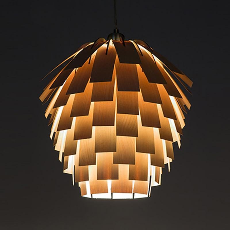 16'' Artistic Artichoke Wood Rustic Pendant Lighting Decorative Pendant Light