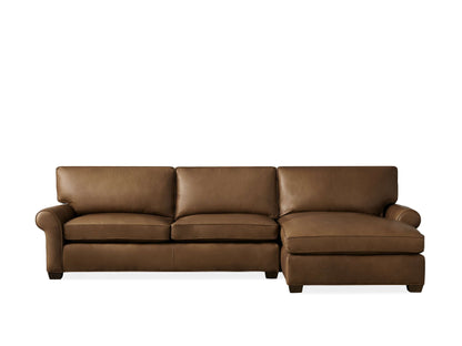 Colby Leather Two-Piece Chaise Sectional