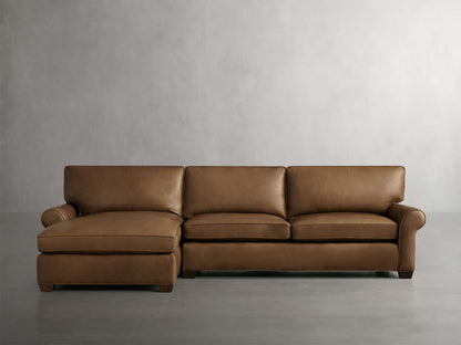Colby Leather Two-Piece Chaise Sectional
