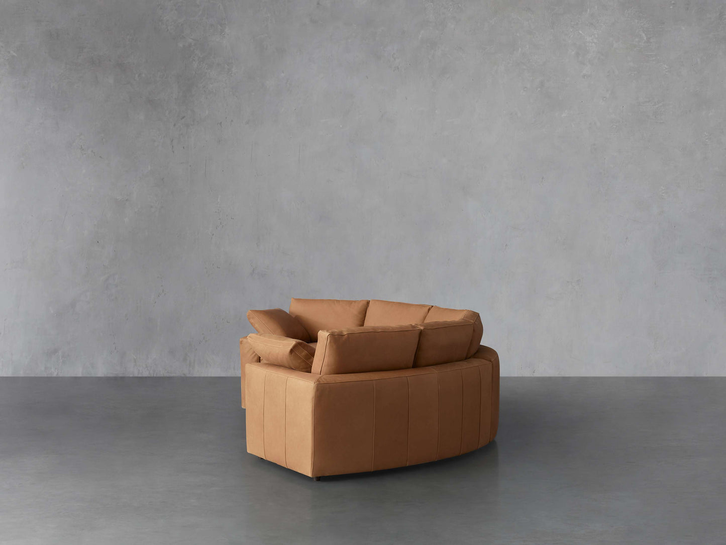 Beale Leather Three-Piece Curved Sectional