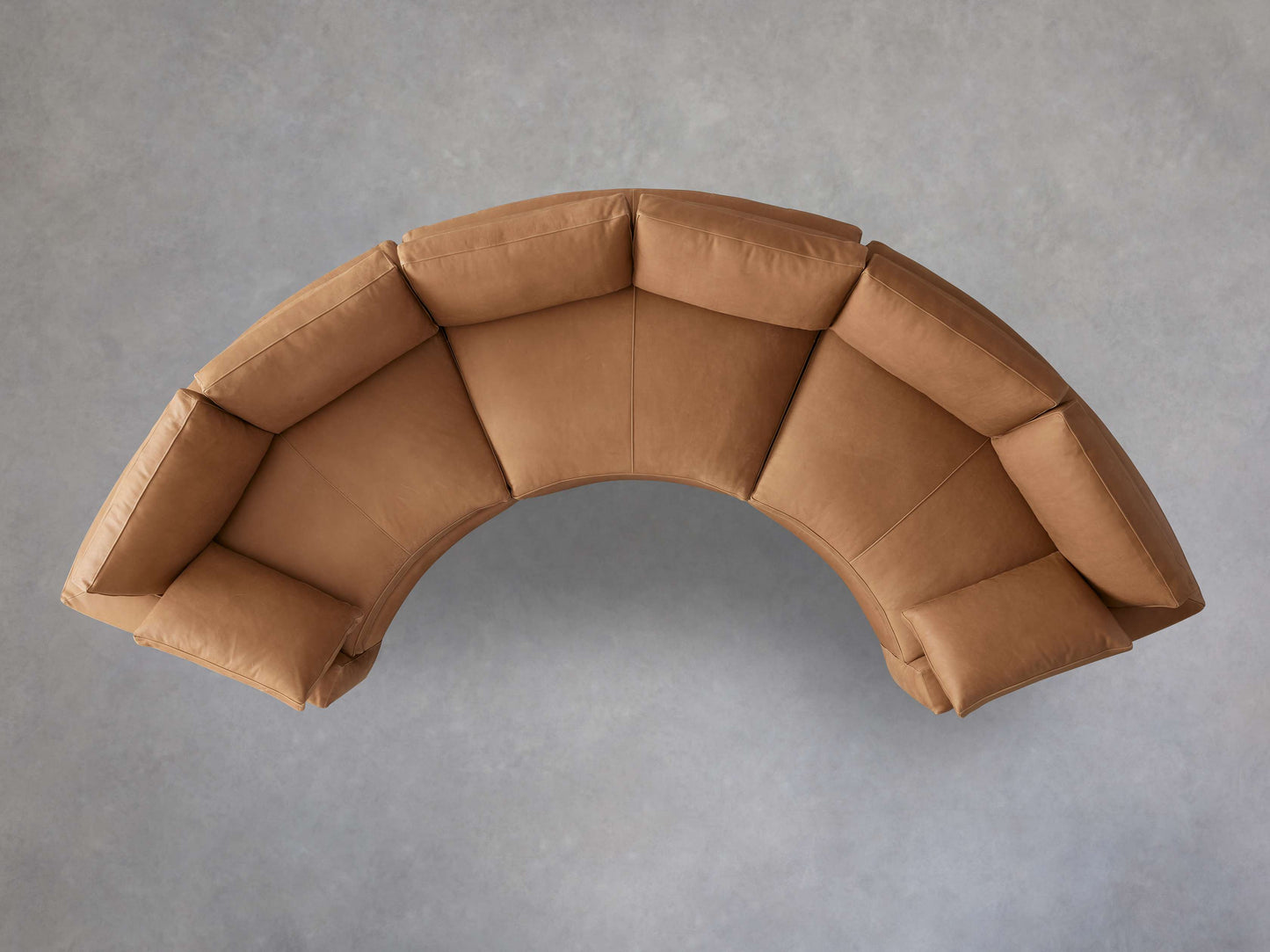 Beale Leather Three-Piece Curved Sectional