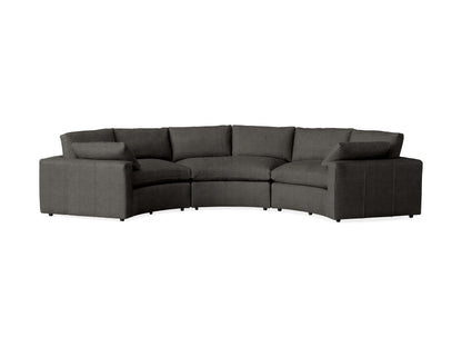 Beale Leather Three-Piece Curved Sectional