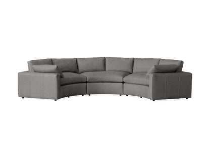Beale Leather Three-Piece Curved Sectional