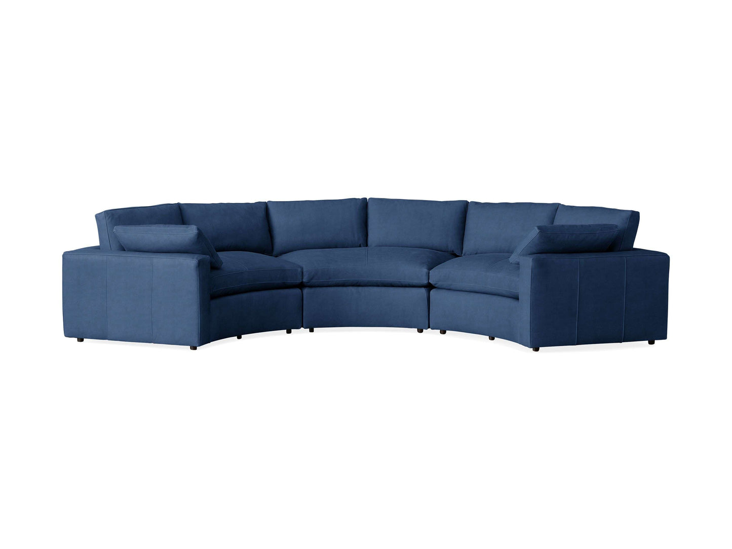 Beale Leather Three-Piece Curved Sectional