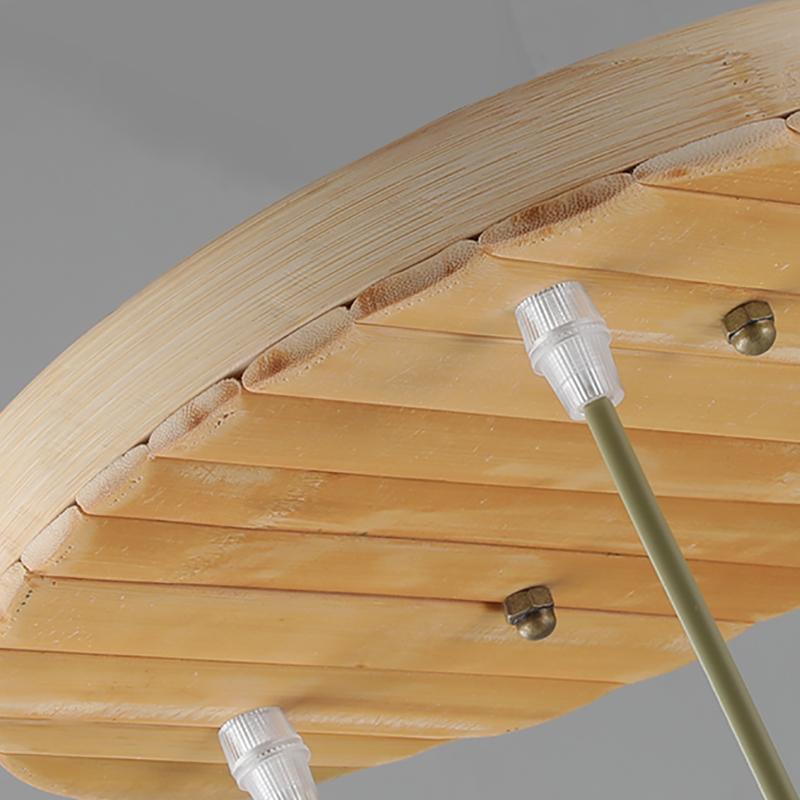 Well Constructed Bamboo Rustic Pendant Lighting With Squiggly Light Gaps