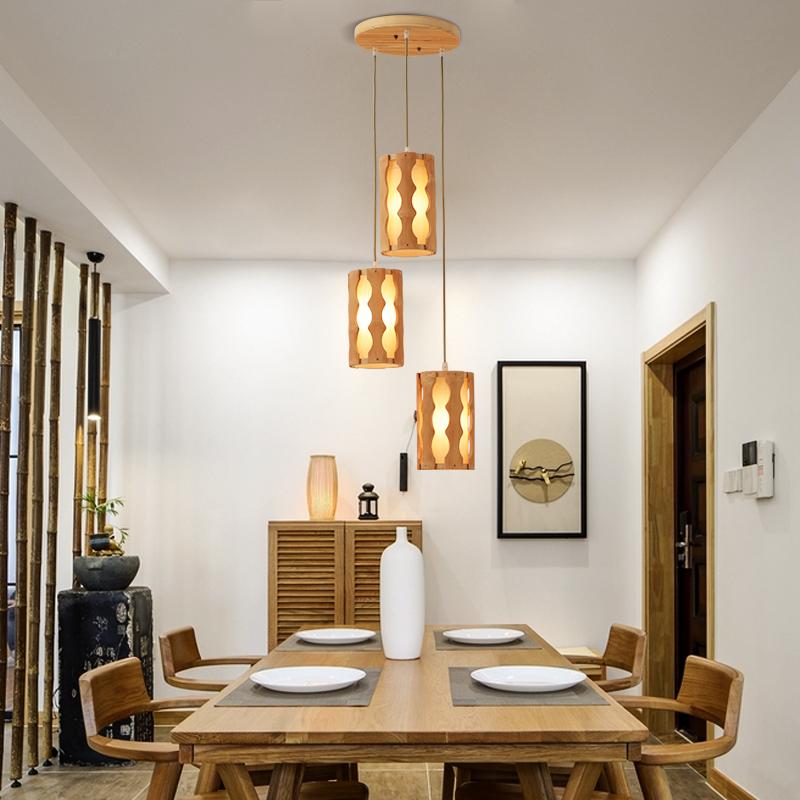 Well Constructed Bamboo Rustic Pendant Lighting With Squiggly Light Gaps