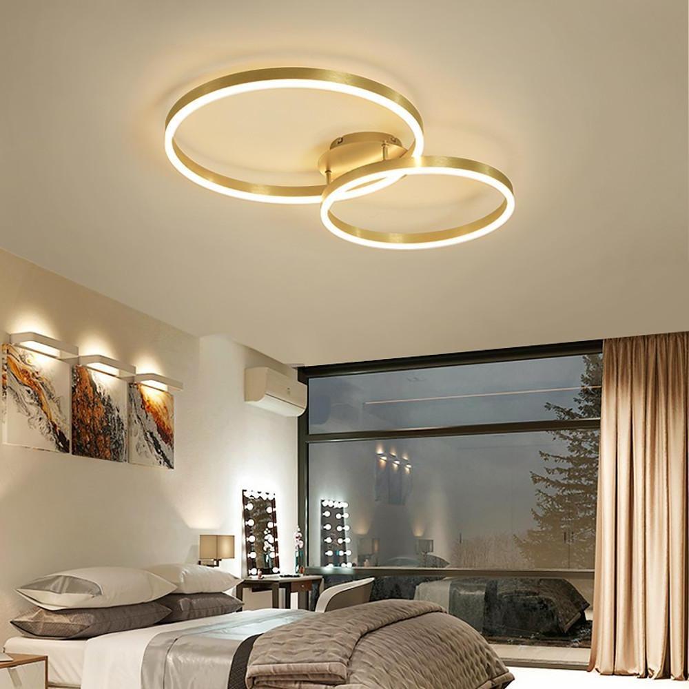 Creative 2 Circle Gold Flush Mount Light Ceiling Light 2 Lights