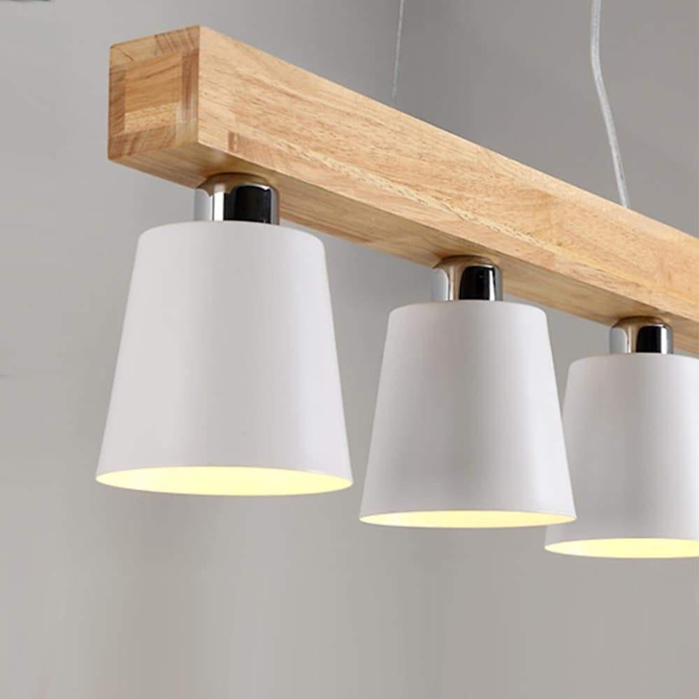 Row Of Lights Farmhouse Pendant Light Metal Wood Bamboo Pendant Lighting