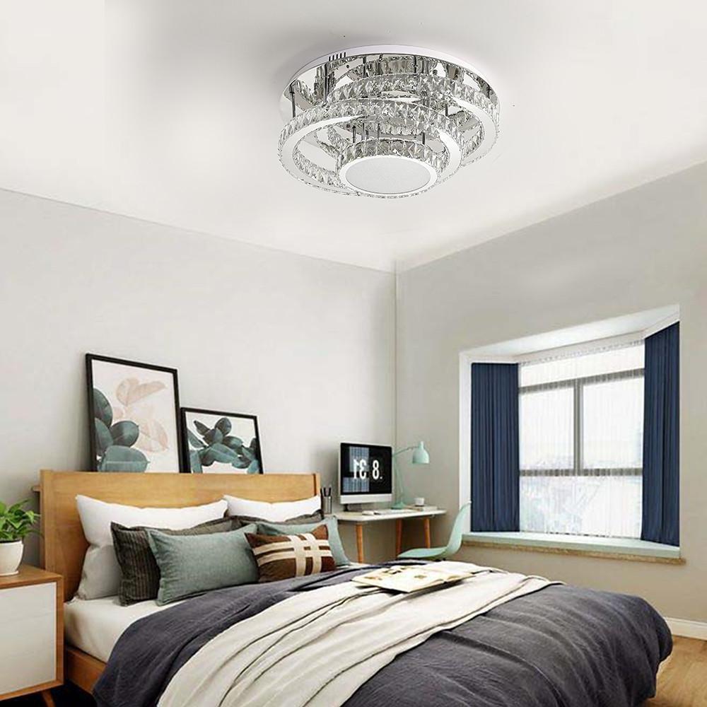 Gradated Flush Mount Ceiling Light Industrial Acrylic Stainless Steel LED Light