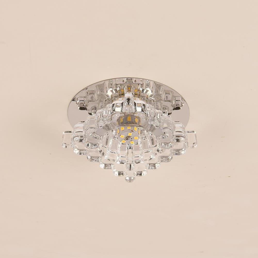 Geometric Chandelier Flush Mount Kitchen Light Fixtures Metal Crystal Ceiling Lights