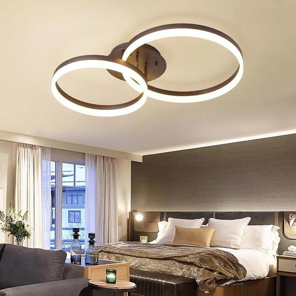 Creative 2 Circle Gold Flush Mount Light Ceiling Light 2 Lights